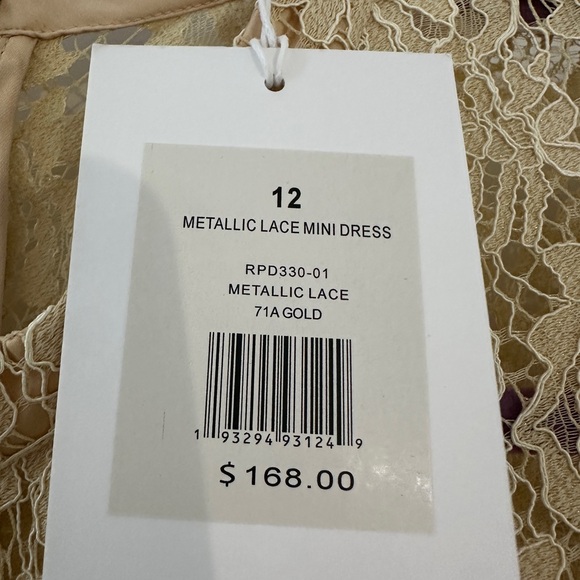 Metallic Lace Mini Dress NWT - Picture 7 of 9